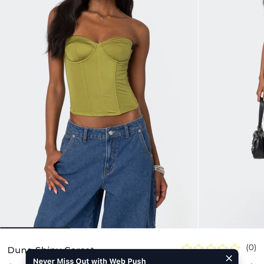 Edikted Green Sleeveless Bustier Crop Top